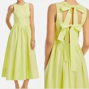 NWT Cinq à Sept Benita Sleeveless Cotton Blend Dress in Lime Kiss